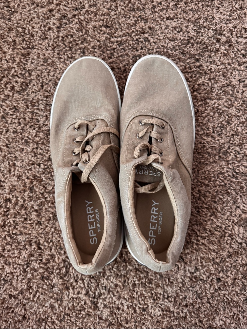 Sperry Men's Light Brown Canvas Lace-Up Sneakers